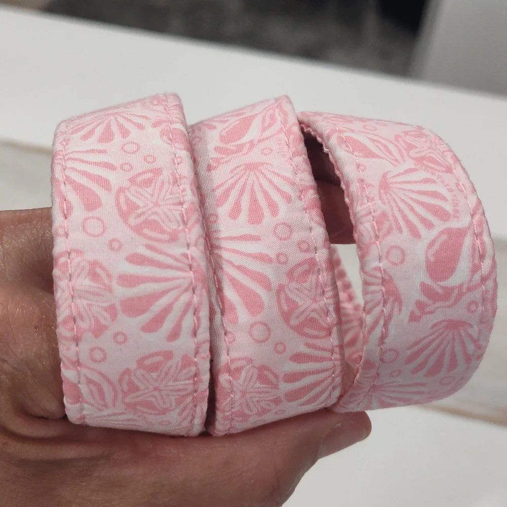 Vineyard Vines Girls Ribbon Belt Pink Shells with D-Ring